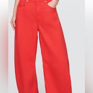 GAP Women's High Rise Horseshoe Jeans in red